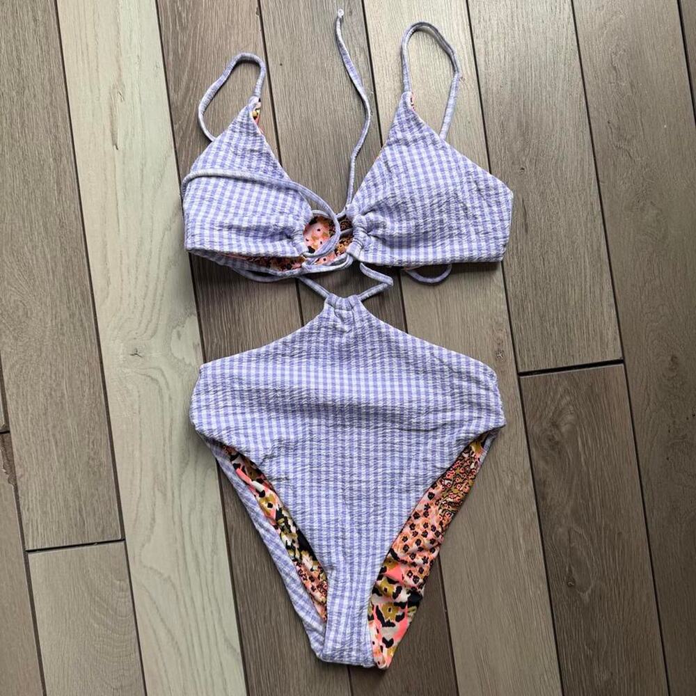 Maaji reversible gingham floral one